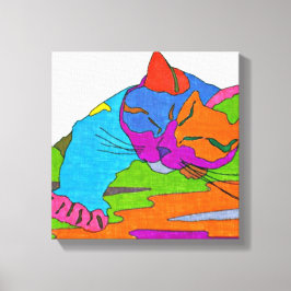 Farbige Katze Leinwanddruck