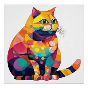 Farbige Katze Poster