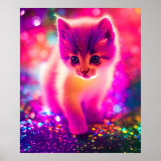 farbige Katze Poster