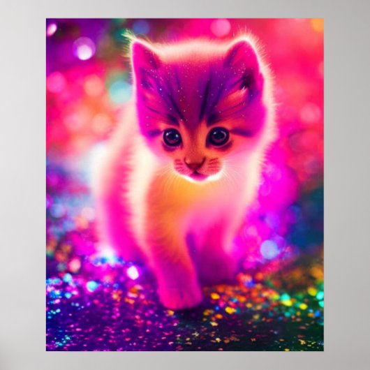 farbige Katze Poster (Vorne)