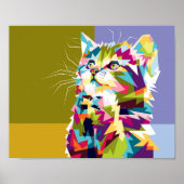 Farbige Katze Poster (Vorne)