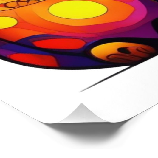 Farbige Katze Poster (Ecke)