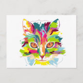 Farbige Katze Postkarte (Vorderseite)