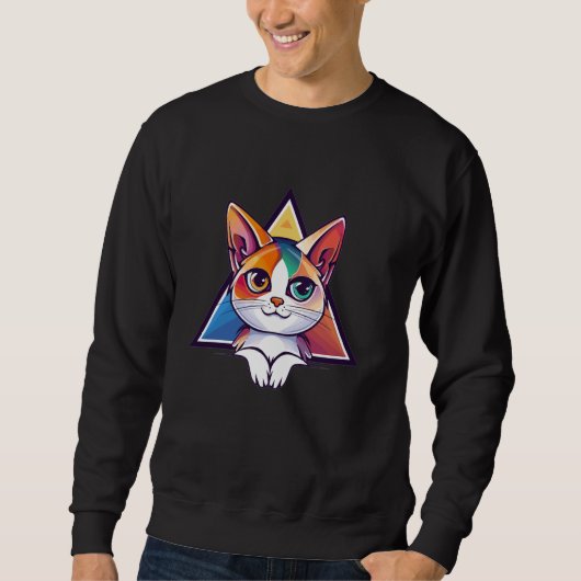 Farbige Katze Sweatshirt (Vorderseite)