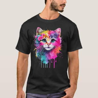 Farbige Katze T-Shirt