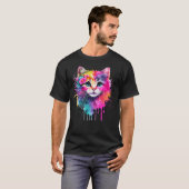 Farbige Katze T-Shirt (Vorne ganz)