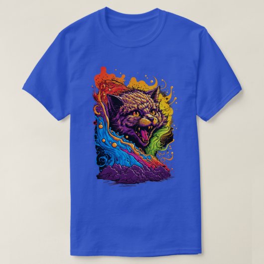 Farbige Katze T-Shirt (Design vorne)