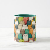 Farbige Katzen | Art des vertikalen Cartoon Tasse (Zentrum)