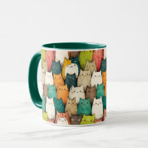 Farbige Katzen | Art des vertikalen Cartoon