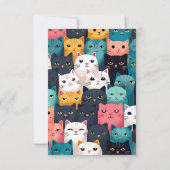 Farbige Katzen Einladung (Rückseite)