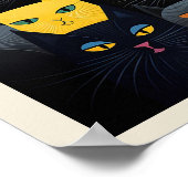 Farbige Katzen Farbenfrohe Katze Attitude Poster (Ecke)