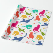 Farbige Katzen Geschenkpapier (Ungerollt)