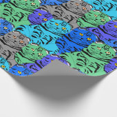 Farbige Katzen Geschenkpapier (Ecke)