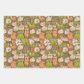 Farbige Katzen Geschenkpapier Set (Vorderseite)