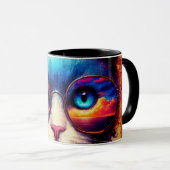 Farbige Katzen-Illustration-Tasse Tasse (VorderseiteRechts)