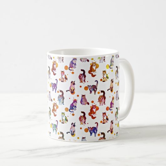 Farbige Katzen Kaffeetasse (VorderseiteRechts)