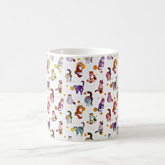 Farbige Katzen Kaffeetasse (Mittel)