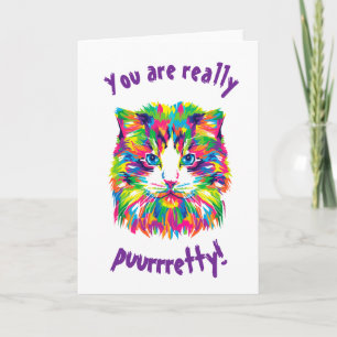 Farbige Katzen Kunstästhetische Katze Bilder Kunst Karte
