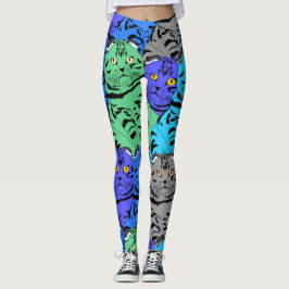 Farbige Katzen Leggings