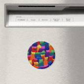 Farbige Katzen Magnet (In Situ (Geschirrspüler))