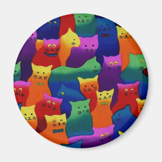 Farbige Katzen Magnet