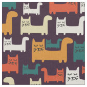 Farbige Katzen Muster Stoff (Nahaufnahme)