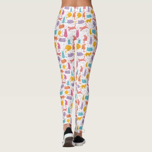 Farbige Katzen Niedlich Leggings (Rückseite)