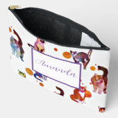 Farbige Katzen personalisiert Zubehörtasche (Offen)