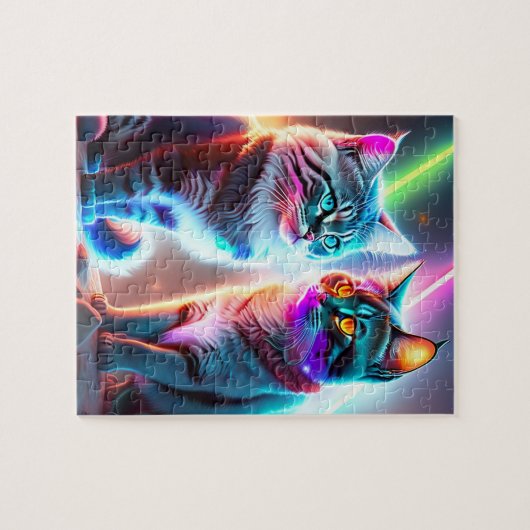 Farbige Katzen Puzzle (Horizontal)