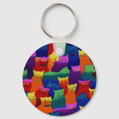 Farbige Katzen Schlüsselanhänger (Vorderseite)