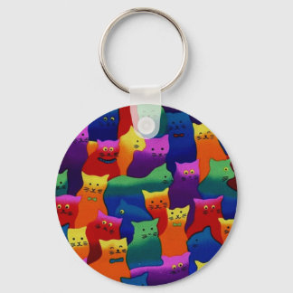 Farbige Katzen Schlüsselanhänger