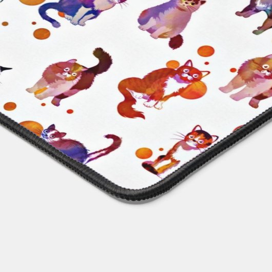 Farbige Katzen Schreibtischunterlage (Ecke)