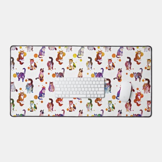 Farbige Katzen Schreibtischunterlage (Tastatur & Maus)
