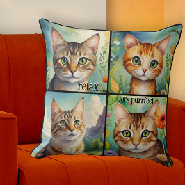 Farbige Katzen Spaß Künstlerisch  Kissen