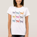 Farbige Katzen T-Shirt<br><div class="desc">Neun bunte kleine Cartoon Kätzchen. Tolle Geschenkidee für Katzenliebhaber.</div>