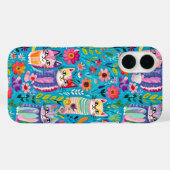 Farbige Katzen und Blume Whimsical Happy Case-Mate iPhone Hülle (Rückseite (Horizontal))