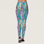 Farbige Katzen und Blume Whimsikum Leggings (Rückseite)