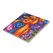 farbige Katzen und Hunde abstrakte Originalkunst Fliese (Seite)