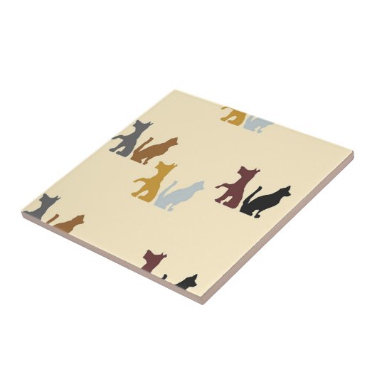 Farbige Katzen und Hunde Fliese (Seite)