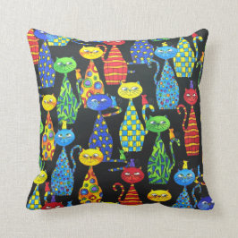 Farbige Katzen und Mäuse Kissen