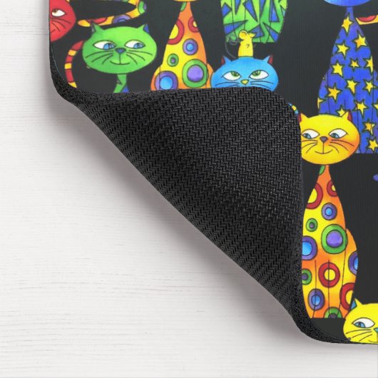 Farbige Katzen und Mäuse Mousepad (Ecke)