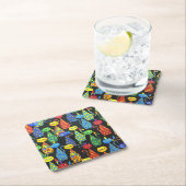 Farbige Katzen und Mäuse Rechteckiger Pappuntersetzer (Vor Ort)