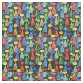 Farbige Katzen und Mäuse Stoff (Muster)