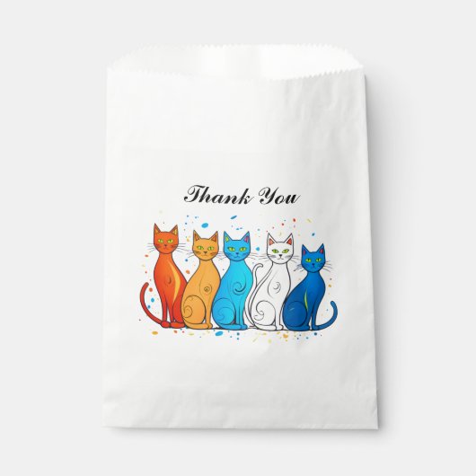 Farbige Katzen Vielen Dank, dass Sie die Flaggen b Geschenktütchen (Vorderseite)