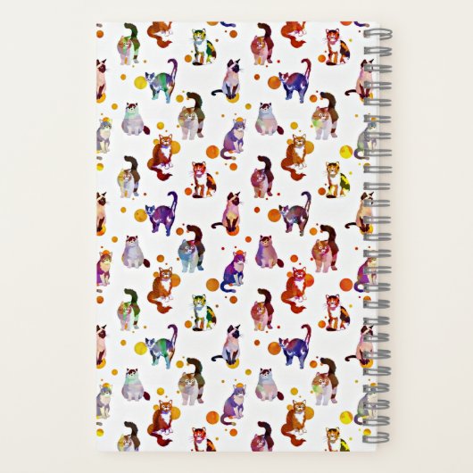 Farbige Katzen-Zeitschrift Notizblock (Rückseite)