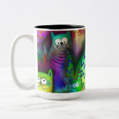 Farbige Katzen Zweifarbige Tasse (Links)