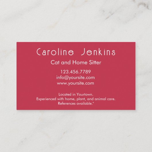 Farbige Katzendarstellung Visitenkarte (Rückseite)