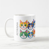 Farbige Katzenfirmen Kaffeetasse (Links)