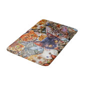 Farbige Katzenkollage Badematte (Schrägansicht)