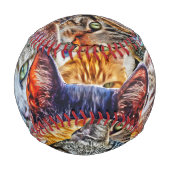 Farbige Katzenkollage Baseball (Rückseite)